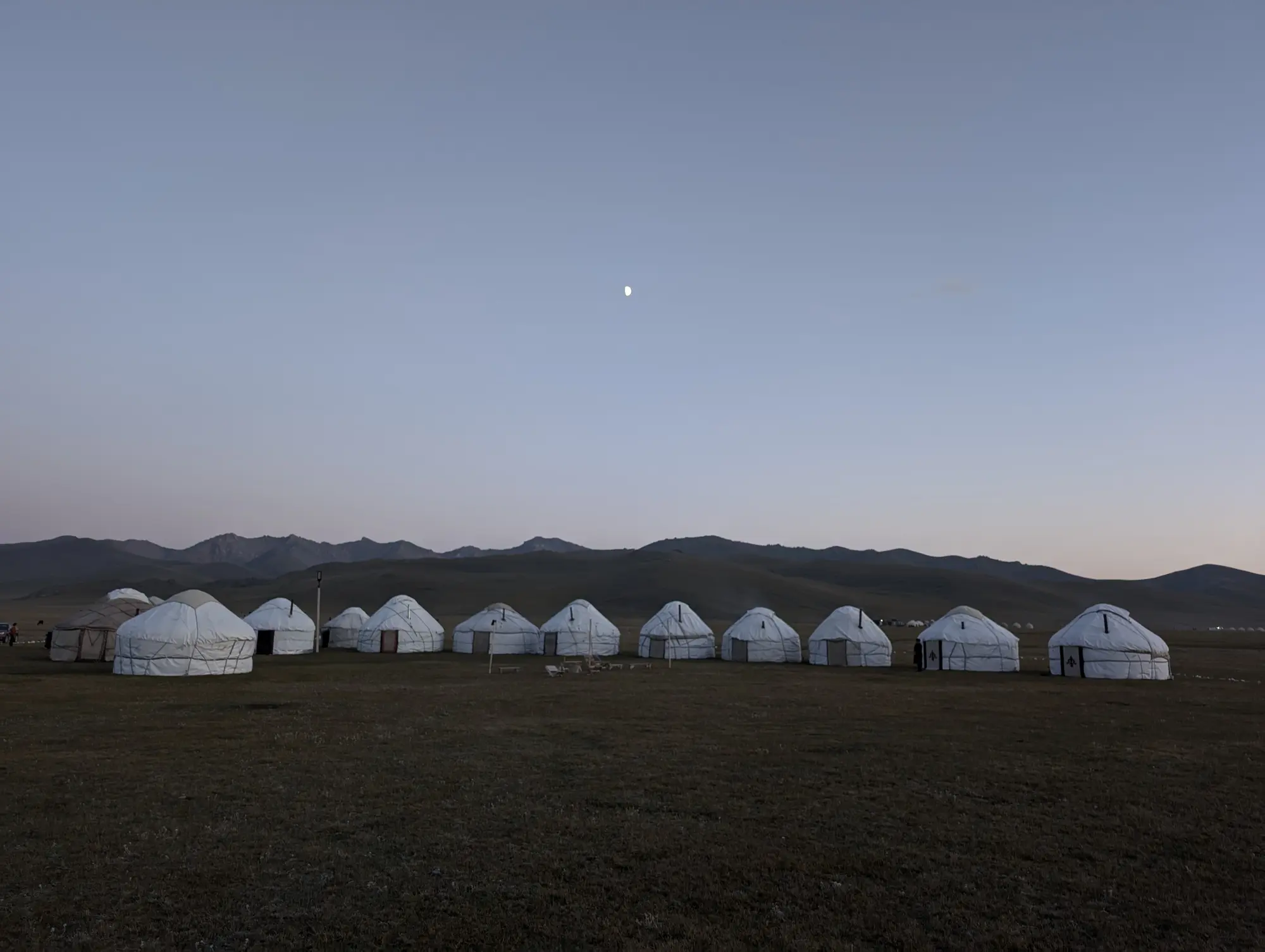 Yurts and moon